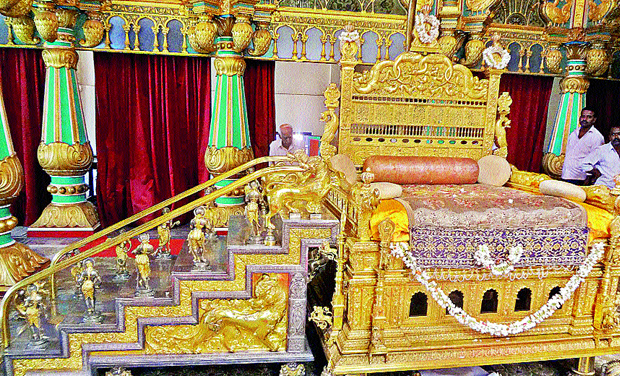The Golden Throne of the Mysore Palace. The Golden Throne of the Mysore Palace.